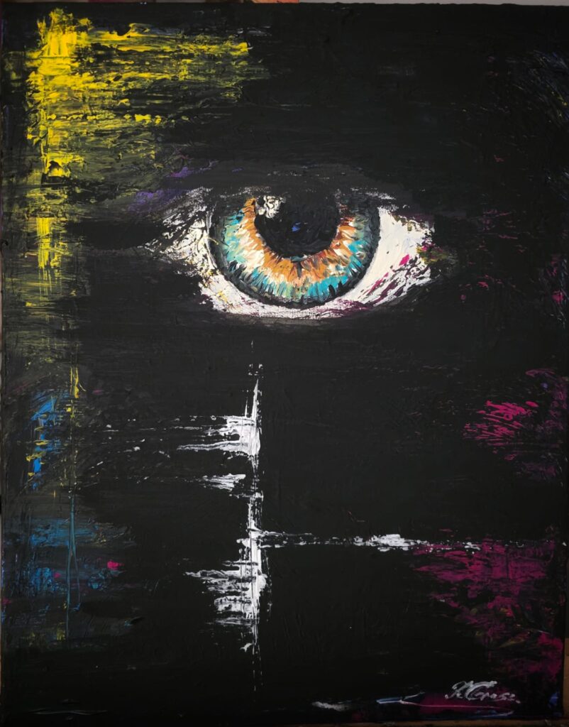 "Auge der Wahrheit" – ein abstraktes Acrylbild von Katharina Grass