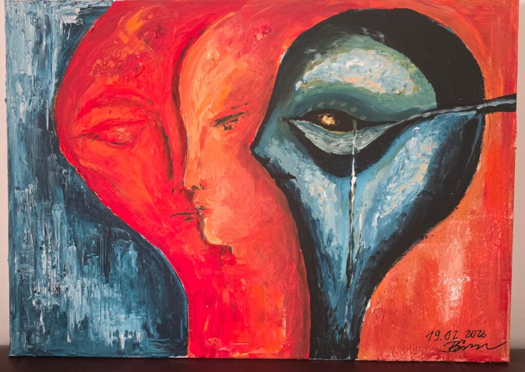 "Die Trauer" – abstraktes Acrylbild von Katharina Grass